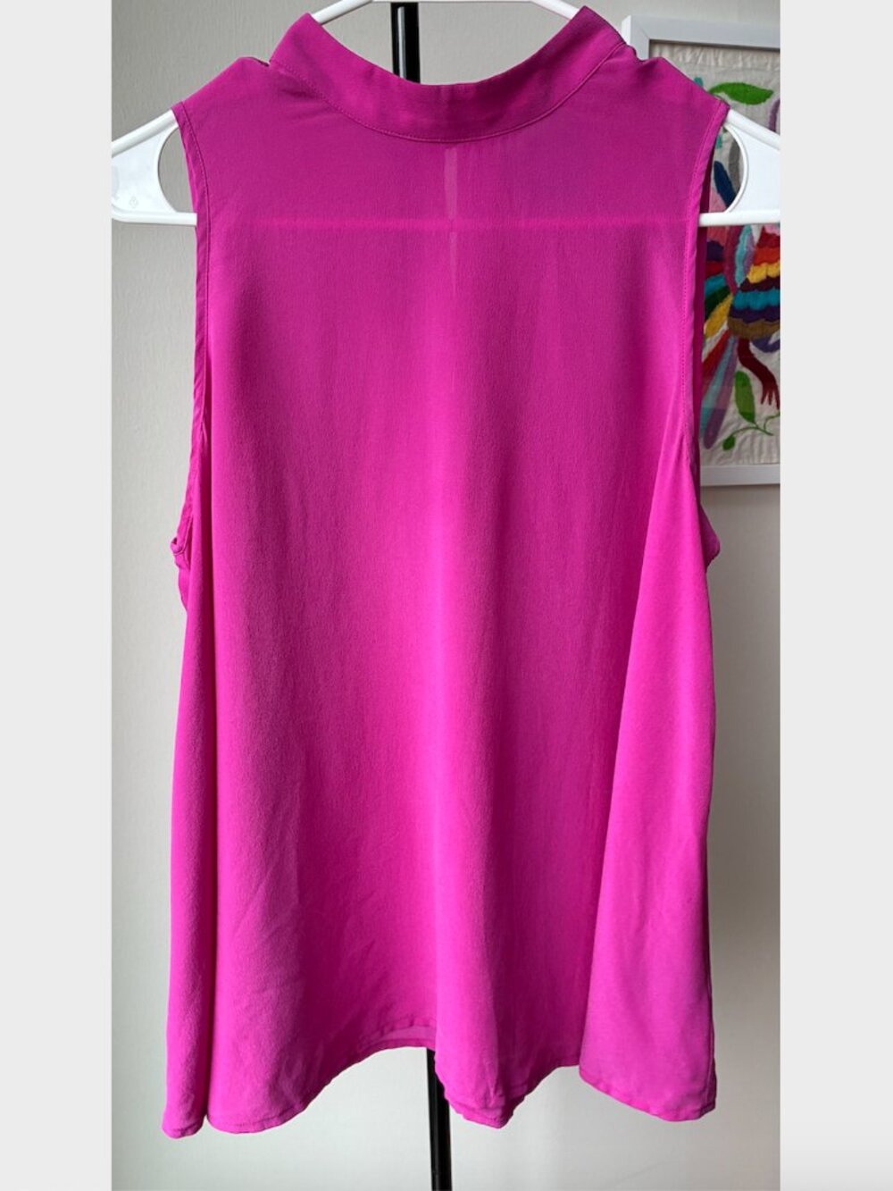 Anthropologie Maeve Silk Pink High Neck Sleeveless Blouse - Size S
